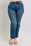 Judy Blue Full Size High Waisted Rigid Magic Non-destroy Straight Leg Jeans HTO Apparel
