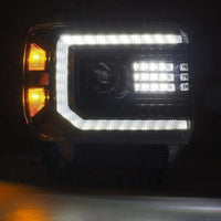 AlphaRex 14-18 GMC Sierra LUXX-Series LED Projector Headlights Black OffRoadUSA.com