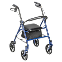 Four Wheel Rollator Rolling Walker with Fold Up Removable Back Support, Blue RIO Medical Supplies