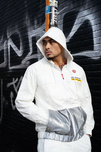 Happy Pockets Windbreaker Zip-Up Jacket (White) Fly Supply Co