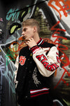 Manifest Varsity Jacket (Black) Fly Supply Co