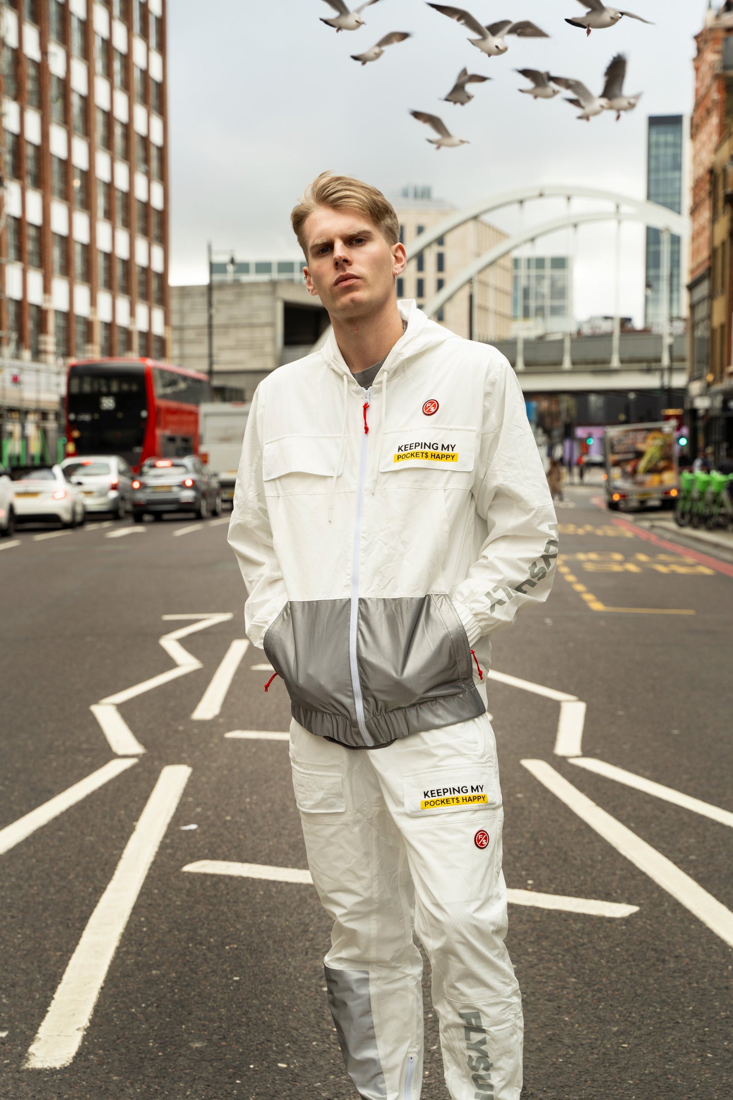 Happy Pockets Jogger (White)