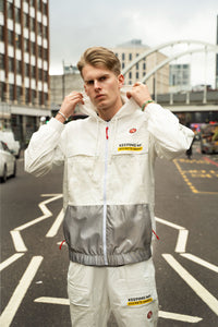 Happy Pockets Windbreaker Zip-Up Jacket (White) Fly Supply Co