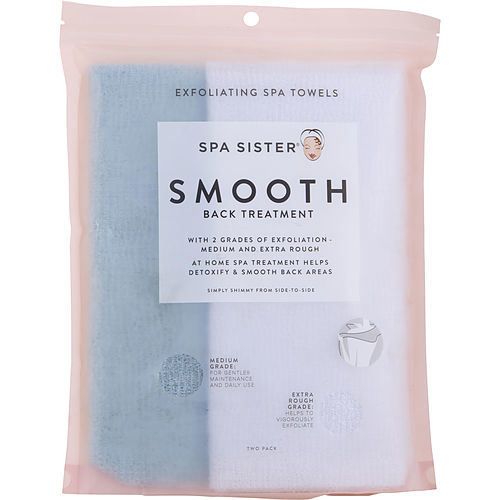 SPA ACCESSORIES by Spa Accessories SPA SISTER TWIN EXFOLIATING SPA TOWELS (BLUE & WHITE) EasyOptionXY LLC