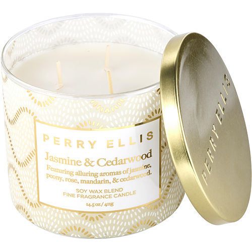 PERRY ELLIS JASMINE & CEDARWOOD by Perry Ellis SCENTED CANDLE 14.5 OZ EasyOptionXY LLC