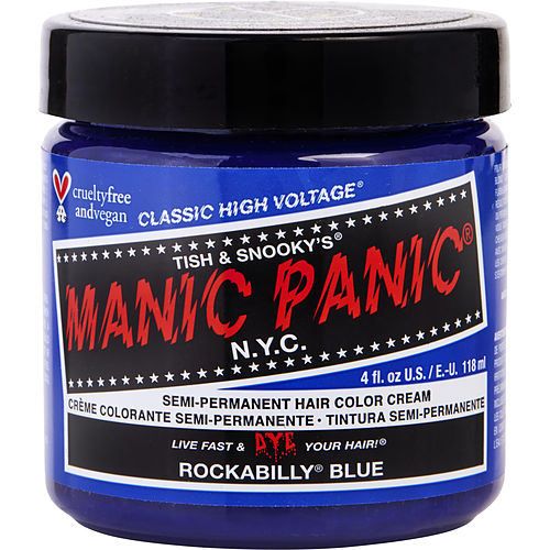 MANIC PANIC by Manic Panic HIGH VOLTAGE SEMI-PERMANENT HAIR COLOR CREAM - # ROCKABILLY BLUE 4 OZ EasyOptionXY LLC