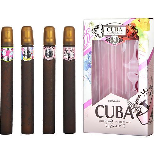 CUBA VARIETY by Cuba 4 PIECE QUAD LADY WITH CUBA HEARTBREAKER & LA VIDA & VICTORY & VIP AND ALL ARE EDP SPRAY 1.17 OZ EasyOptionXY LLC