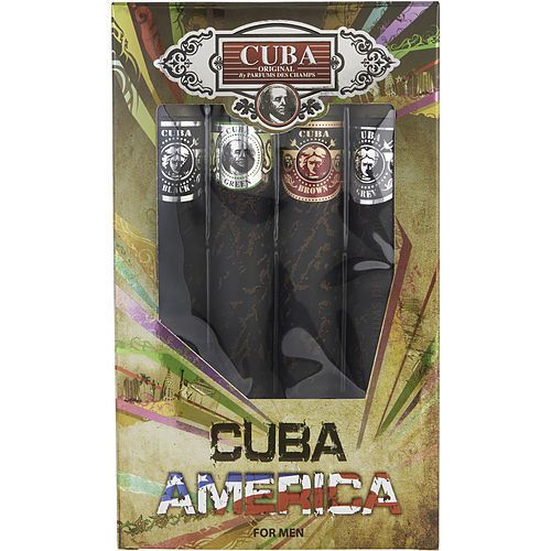 CUBA VARIETY by Cuba 4 PIECE VARIETY WITH CUBA BLACK, BROWN, GREEN, & GREY & ALL ARE EDT SPRAY 1.17 OZ EasyOptionXY LLC