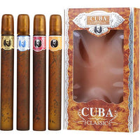 CUBA VARIETY by Cuba 4 PIECE VARIETY WITH CUBA GOLD, BLUE, RED & ORANGE & ALL ARE EDT SPRAY 1.17 OZ EasyOptionXY LLC