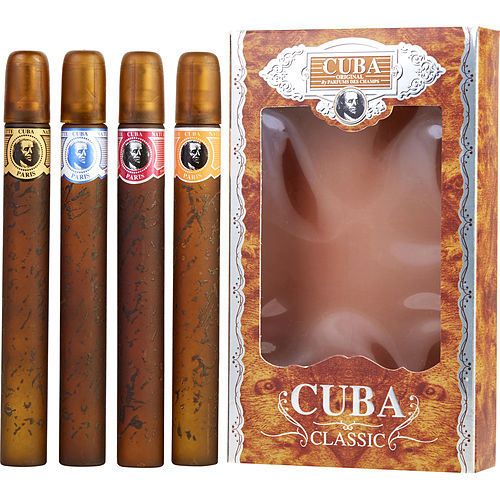 CUBA VARIETY by Cuba 4 PIECE VARIETY WITH CUBA GOLD, BLUE, RED & ORANGE & ALL ARE EDT SPRAY 1.17 OZ EasyOptionXY LLC