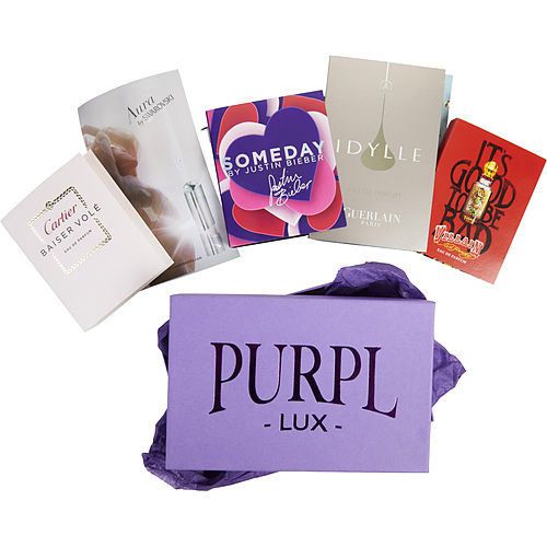 PURPL LUX SUBSCRIPTION BOX FOR WOMEN by $SOMEDAY BY JUSTIN BIEBER - $IDYLLE - $AURA SWAROVSKI - $CARTIER BAISER VOLE ESSENCE - $ED HARDY VILLAIN EasyOptionXY LLC