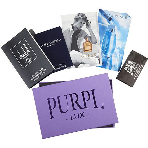 PURPL LUX SUBSCRIPTION BOX FOR MEN by DIRTY ENGLISH & DOLCE & GABBANA & CHROME & DUNHILL ICON ELITE & GUESS BY MARCIANO EasyOptionXY LLC