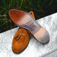 Zelli Italia 16-583-TAB FRANCO Suede Calfskin Tassel Loafer, Tobacco