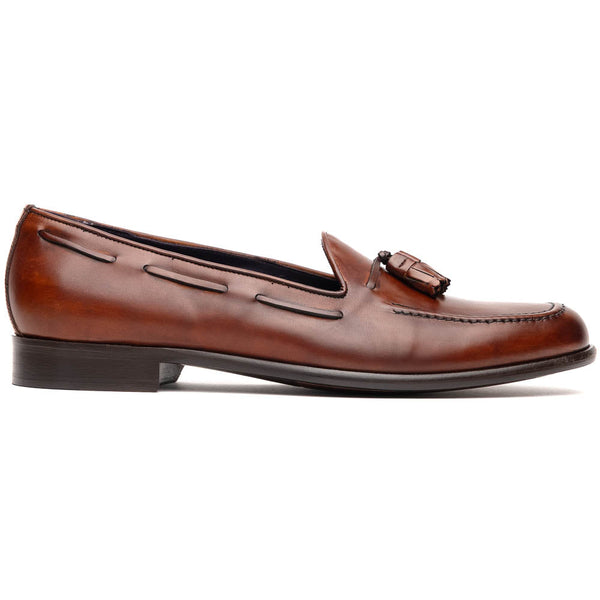 Zelli Italia 15-586-CGN FRANCO Italian Calfskin Tassel Loafer Cognac