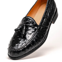 Zelli Italia Zelli Italia 13-581-BLK FRANCO Ostrich Tassel Loafer, Black