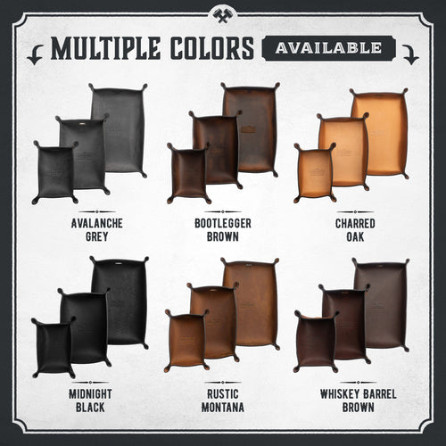 Full Grain Leather Valet Tray / Charging Station Main Street Forge