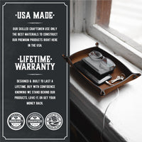 Full Grain Leather Valet Tray / Charging Station Main Street Forge
