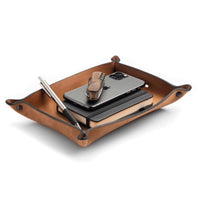 Full Grain Leather Valet Tray / Charging Station Main Street Forge