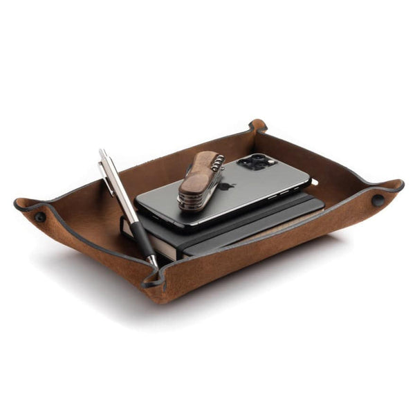 Full Grain Leather Valet Tray / Charging Station Main Street Forge