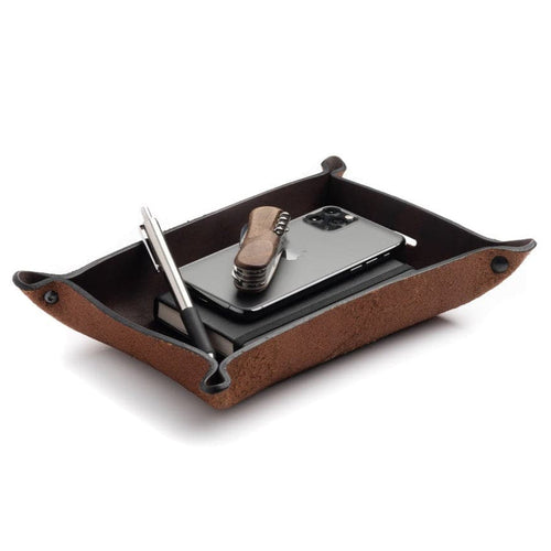 Full Grain Leather Valet Tray / Charging Station Main Street Forge