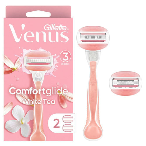 Gillette Venus ComfortGlide White Tea Women's Razor Handle + 2 Blade Refills EasyOptionXY LLC