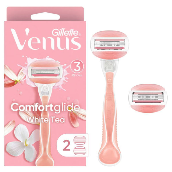 Gillette Venus ComfortGlide White Tea Women's Razor Handle + 2 Blade Refills EasyOptionXY LLC