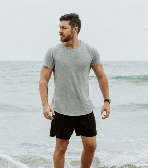 Bamboo Swift Curve-Hem T-Shirt - Sandstone Bamtech