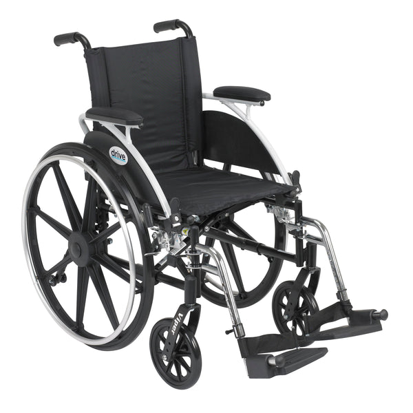 Viper Wheelchair with Flip Back Removable Arms, Desk Arms, Swing away Footrests, 14" Seat RIO Medical Supplies