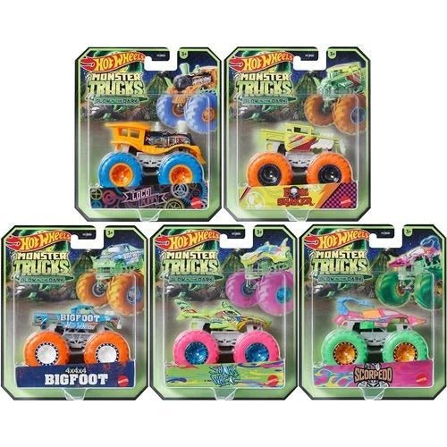 ToyShnip Hot Wheels Monster Trucks Glow-in-the-Dark 1:64 Scale Vehicle 2024 -