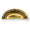 Cup Drawer Pulls "Amalfi" in Antique Brass Euro • Knobs