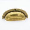 Cup Drawer Pulls "Amalfi" in Antique Brass Euro • Knobs