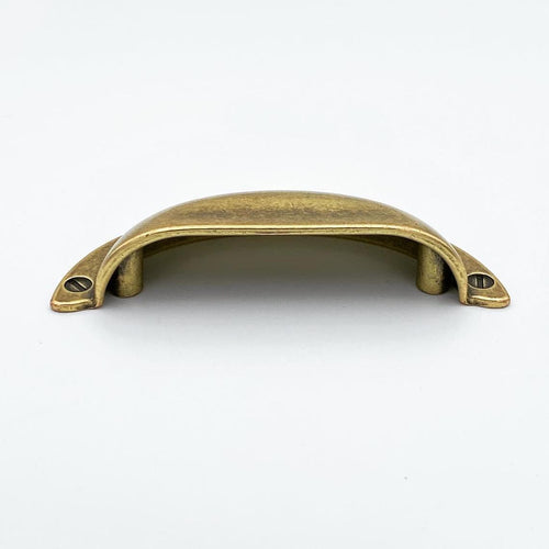 Cup Drawer Pulls "Amalfi" in Antique Brass Euro • Knobs