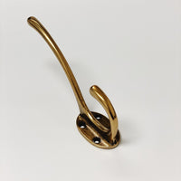 Antique Brass "Capri" Large Modern Wall Hat and Coat Hook Euro • Knobs
