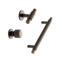 Antique Bronze "Manor" Knurled Cabinet Knobs and Drawer Pulls