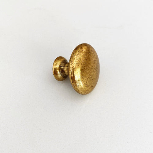 Antique Brass "Capri" Round Knob Euro • Knobs