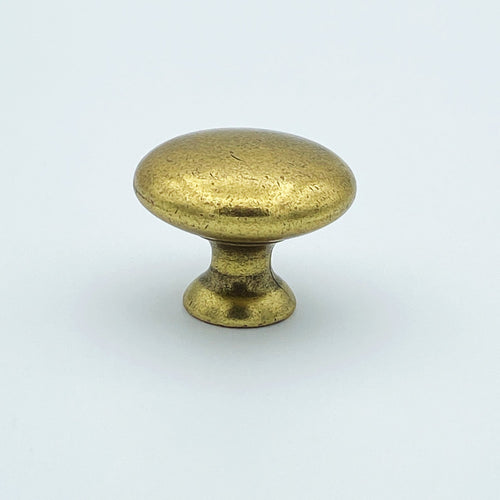 Antique Brass "Capri" Round Knob Euro • Knobs