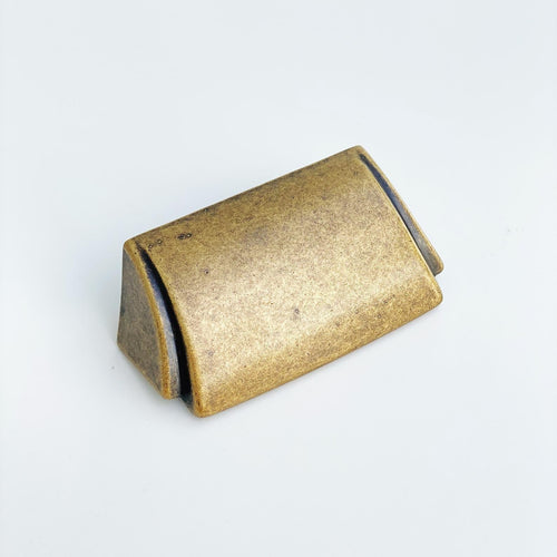 Antique Bronze "Ella" Cup Drawer Pull Euro • Knobs