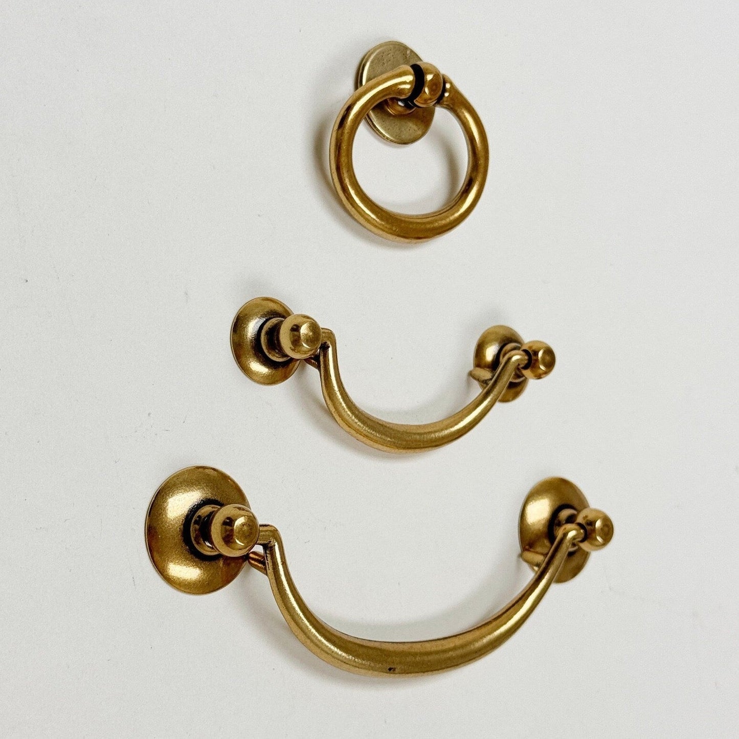 Brass Ring Pulls "Bail" Antique Brass Hardware