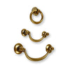 Brass Ring Pulls "Bail" Antique Brass Hardware Euro • Knobs