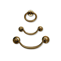 Brass Ring Pulls "Bail" Antique Brass Hardware Euro • Knobs
