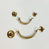 Brass Ring Pulls "Bail" Antique Brass Hardware Euro • Knobs