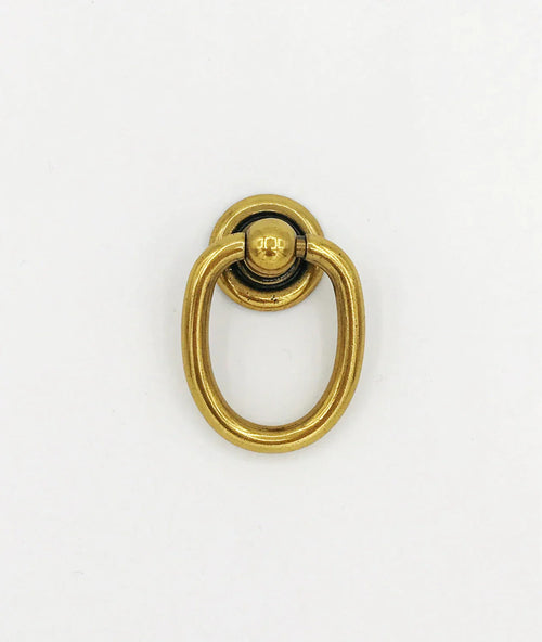 Brass Ring Pulls "Oval" Bail Drawer Pulls Euro • Knobs