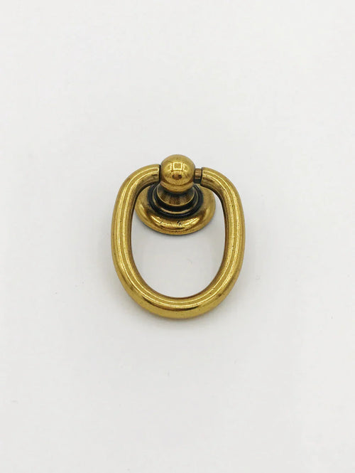Brass Ring Pulls "Oval" Bail Drawer Pulls Euro • Knobs