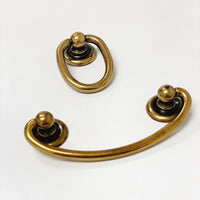 Brass Ring Pulls "Oval" Bail Drawer Pulls Euro • Knobs