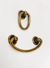 Brass Ring Pulls "Oval" Bail Drawer Pulls Euro • Knobs