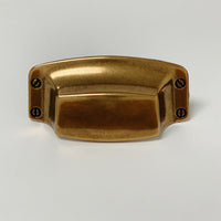 Drawer Cup Pull "Tuscany" in Antique Brass - Brass Cabinet Hardware Euro • Knobs