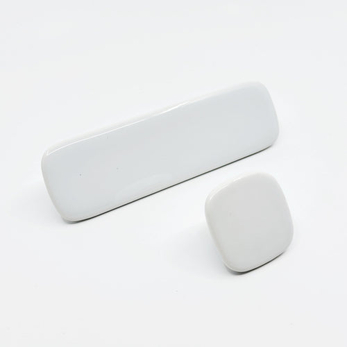 Glossy White "Tabula" Cabinet Knob and Drawer Pull Euro • Knobs