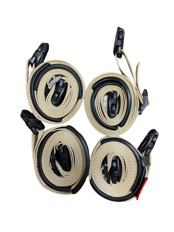 10 Ft Tan ACW Buckle Spa Hot Tub Cover Adjustable Wind Straps | 2 COMPLETE KITS RatchetStrap.Com