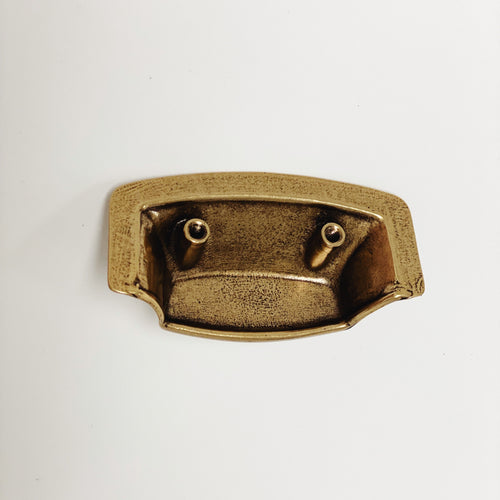 Drawer Cup Pull "Tuscany" in Antique Brass - Brass Cabinet Hardware Euro • Knobs