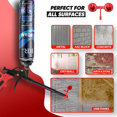 Red Nozzle Set (1-2)(Vertical - Horizontal) for Spray Foam Gun ixirpro